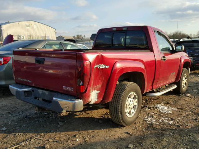 1GTDT146058176097 - 2005 GMC CANYON RED photo 4