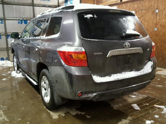 JTEES41A382056959 - 2008 TOYOTA HIGHLANDER GRAY photo 3