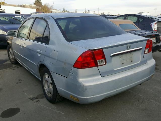 JHMES96613S019602 - 2003 HONDA CIVIC HYBR BLUE photo 3