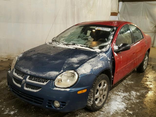 1B3ES56C55D223618 - 2005 DODGE NEON SXT RED photo 2