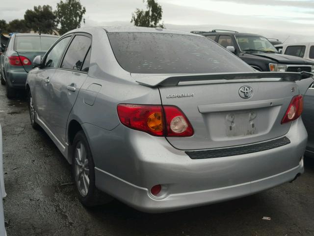 1NXBU40E19Z035891 - 2009 TOYOTA COROLLA BA SILVER photo 3