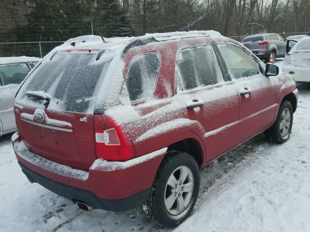 KNDJF724197558049 - 2009 KIA SPORTAGE L RED photo 4