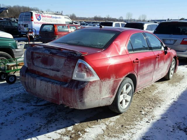 3FAHP07Z68R217718 - 2008 FORD FUSION SE MAROON photo 4