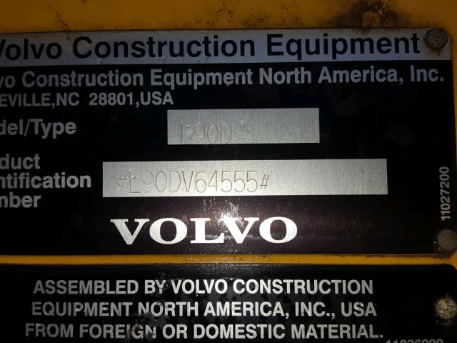 L90DV64555 - 2001 VOLVO L90D YELLOW photo 10