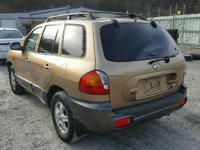 KM8SC73D02U298371 - 2002 HYUNDAI SANTA FE G GOLD photo 3