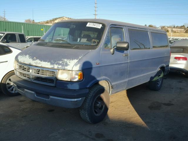 2B4HB25Y8SK505208 - 1995 DODGE RAM WAGON BLUE photo 2