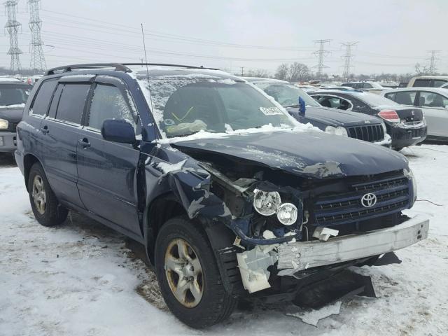 JTEGD21A930060915 - 2003 TOYOTA HIGHLANDER BLUE photo 1