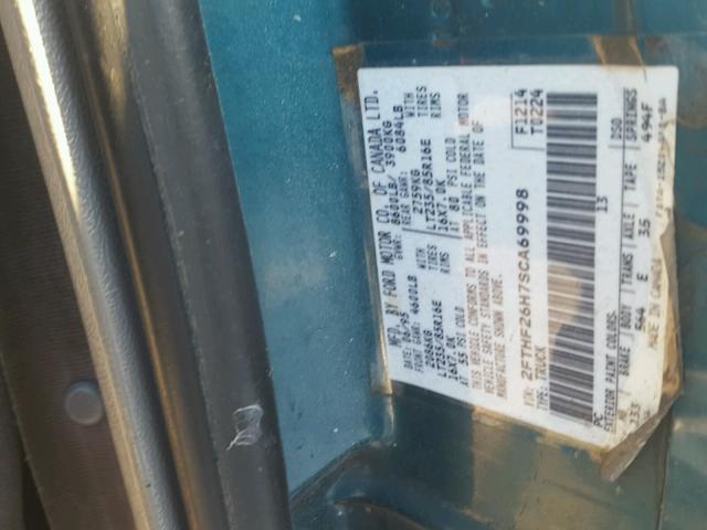 2FTHF26H7SCA69998 - 1995 FORD F250 Կանաչ լուսանկար 10