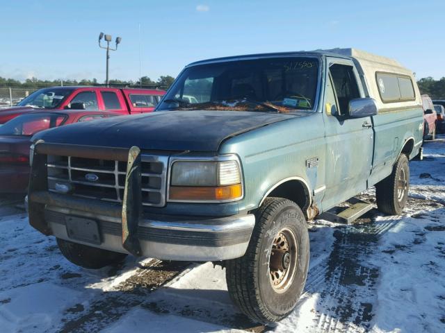 2FTHF26H7SCA69998 - 1995 FORD F250 GREEN photo 2