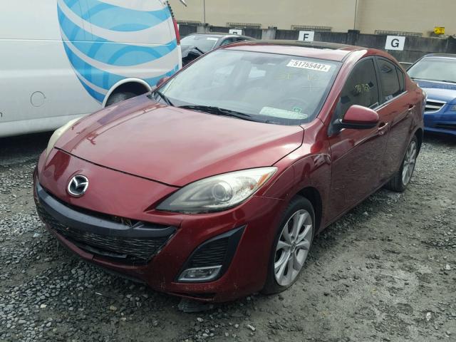 JM1BL1S51A1308143 - 2010 MAZDA 3 S BURGUNDY photo 2