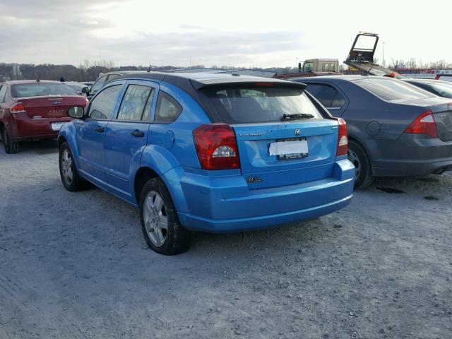 1B3HB48B18D770384 - 2008 DODGE CALIBER SX BLUE photo 3