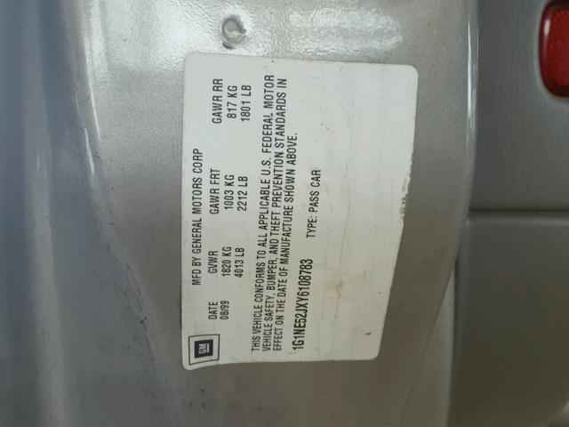 1G1NE52JXY6108783 - 2000 CHEVROLET MALIBU LS 灰色 照片 10