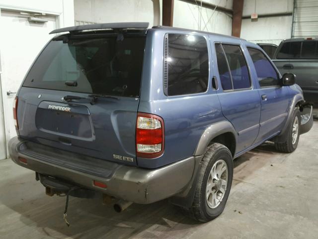 JN8DR07X11W506157 - 2001 NISSAN PATHFINDER BLUE photo 4