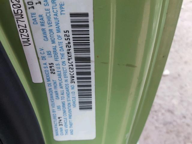 3VWCC21C9XM426525 - 1999 VOLKSWAGEN NEW BEETLE 绿色 照片 10