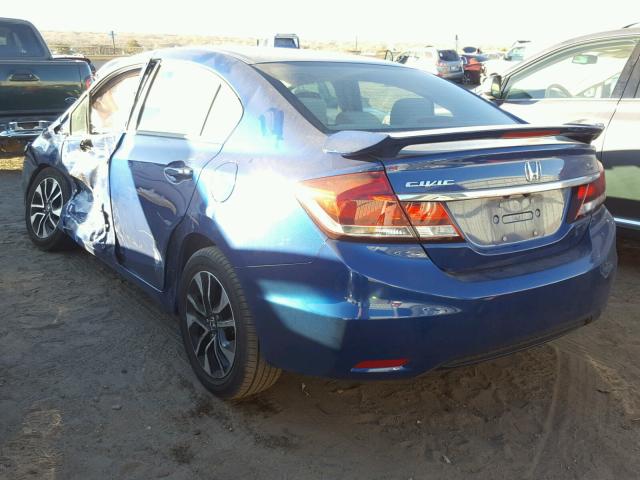 19XFB2F81DE074201 - 2013 HONDA CIVIC EX BLUE photo 3