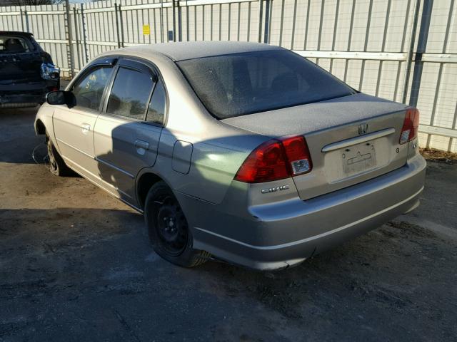 2HGES16555H514567 - 2005 HONDA CIVIC LX GRAY photo 3