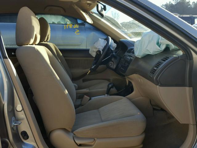 2HGES16555H514567 - 2005 HONDA CIVIC LX GRAY photo 5