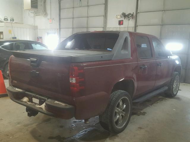 3GNEK123X7G111729 - 2007 CHEVROLET AVALANCHE MAROON photo 4