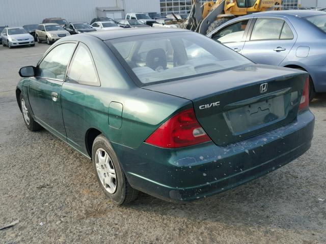 1HGEM22551L064521 - 2001 HONDA CIVIC LX GREEN photo 3