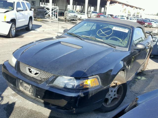 1FAFP44451F137093 - 2001 FORD MUSTANG BLACK photo 2
