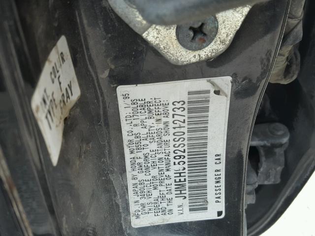 JHMEH9592SS012733 - 1995 HONDA CIVIC EX შავი ფოტო 10