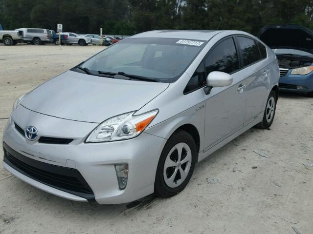 JTDKN3DU4D0342193 - 2013 TOYOTA PRIUS SILVER photo 2