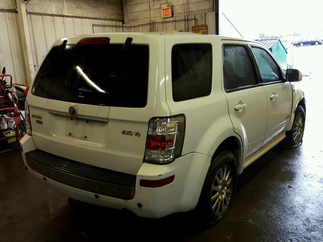 4M2CU97168KJ45252 - 2008 MERCURY MARINER PR WHITE photo 4