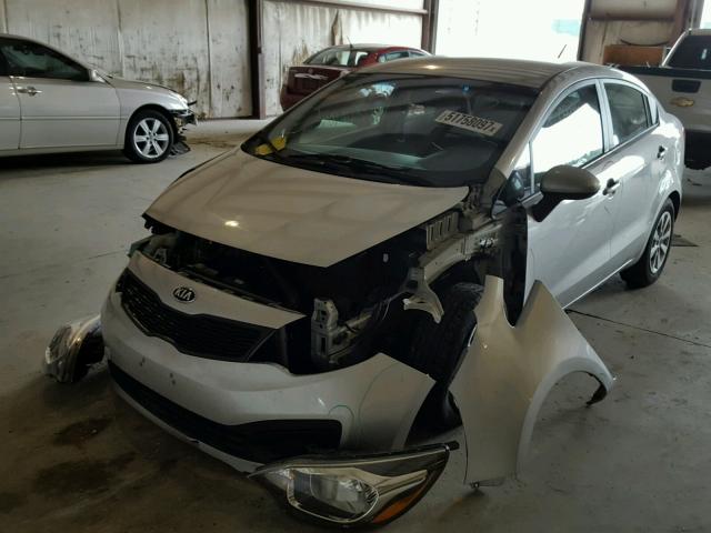 KNADM4A37D6266394 - 2013 KIA RIO LX SILVER photo 2