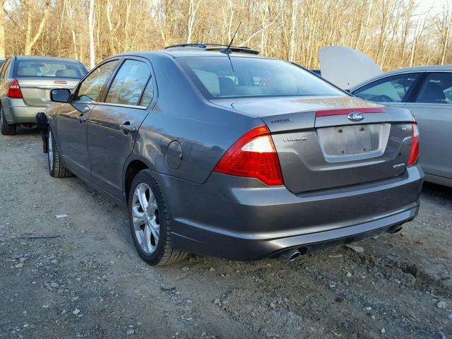 3FAHP0HG6CR118449 - 2012 FORD FUSION SE GRAY photo 3