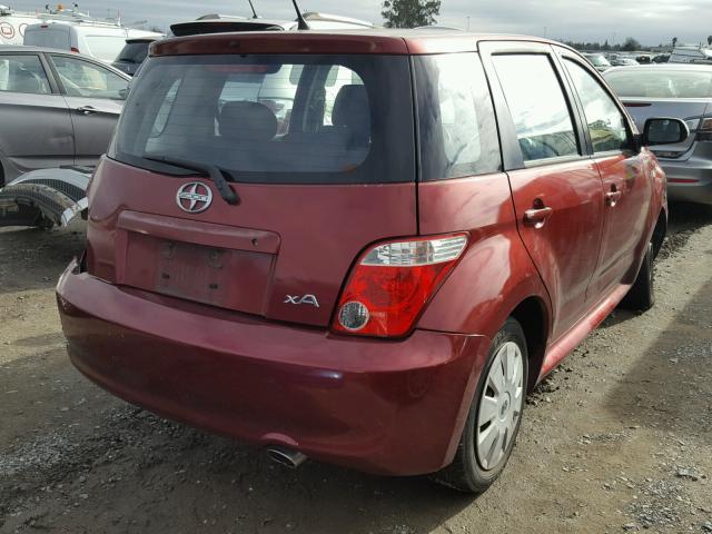 JTKKT624460133249 - 2006 TOYOTA SCION XA RED photo 4