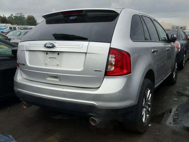 2FMDK3JC6BBB61763 - 2011 FORD EDGE SEL SILVER photo 4