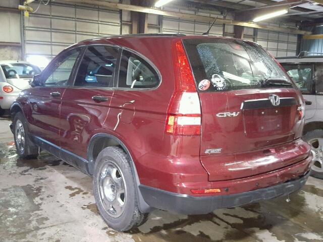 5J6RE4H35BL029682 - 2011 HONDA CR-V LX RED photo 3