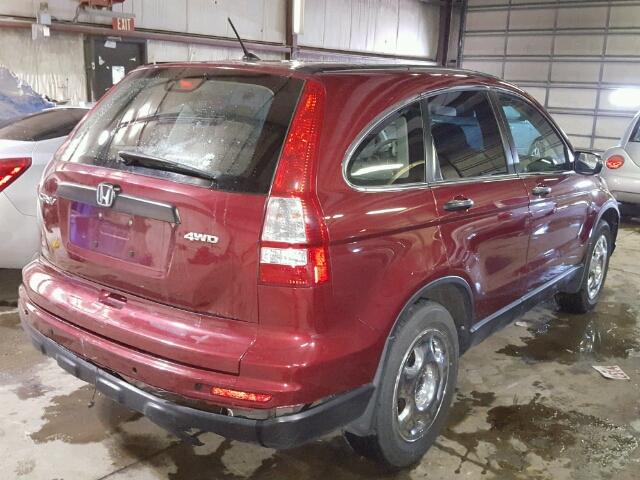 5J6RE4H35BL029682 - 2011 HONDA CR-V LX RED photo 4