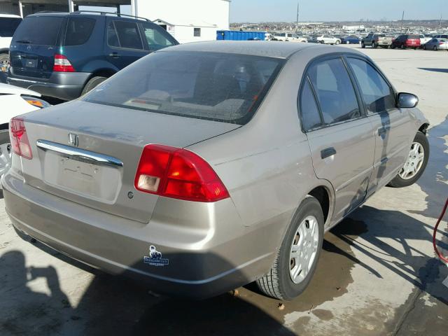 2HGES16531H583199 - 2001 HONDA CIVIC LX BEIGE photo 4