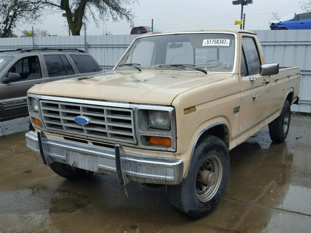 1FTHF2513FPA93224 - 1985 FORD F250 BEIGE photo 2