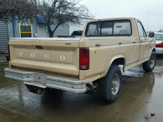 1FTHF2513FPA93224 - 1985 FORD F250 BEIGE photo 4