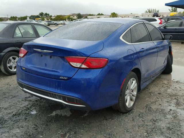 1C3CCCAB5FN713790 - 2015 CHRYSLER 200 LIMITE BLUE photo 4