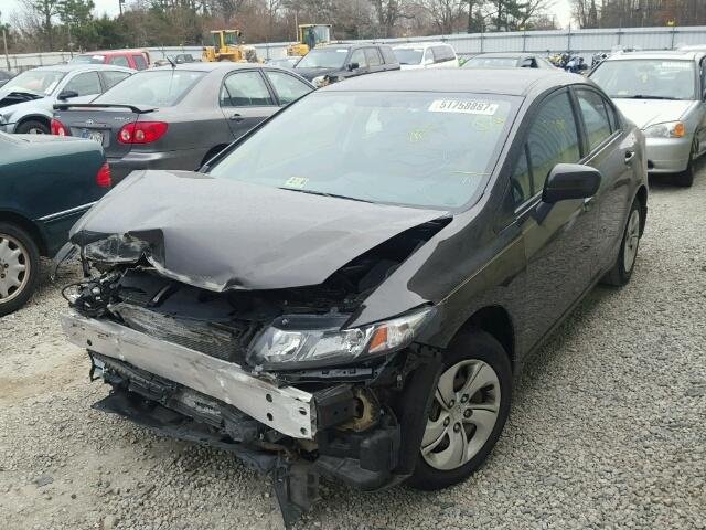 2HGFB2F51EH537080 - 2014 HONDA CIVIC LX BLACK photo 2