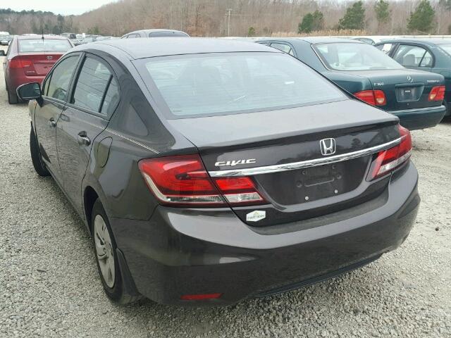 2HGFB2F51EH537080 - 2014 HONDA CIVIC LX BLACK photo 3