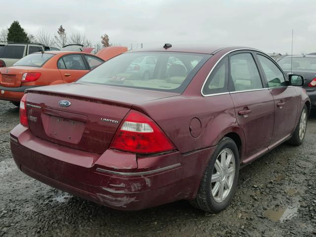 1FAHP25127G152980 - 2007 FORD FIVE HUNDR MAROON photo 4