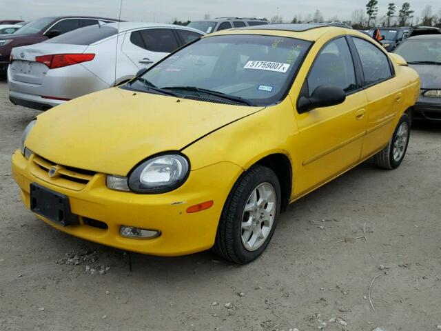 1B3ES56CX2D612265 - 2002 DODGE NEON ES YELLOW photo 2