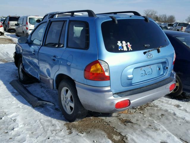 KM8SC73D74U667956 - 2004 HYUNDAI SANTA FE G BLUE photo 3