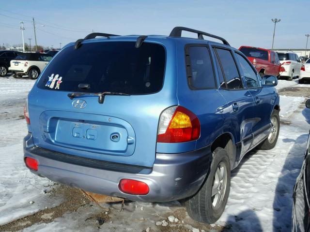 KM8SC73D74U667956 - 2004 HYUNDAI SANTA FE G BLUE photo 4