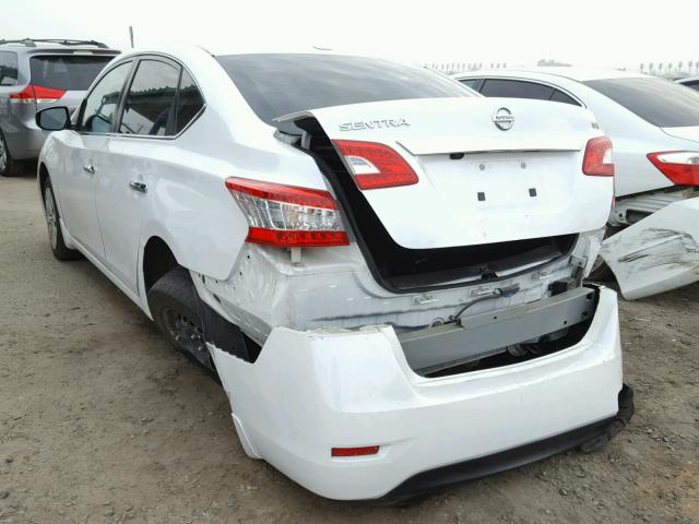 3N1AB7AP4FY223369 - 2015 NISSAN SENTRA S WHITE photo 3