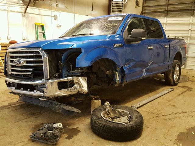 1FTEW1EF2FKD36432 - 2015 FORD F150 SUPER BLUE photo 2