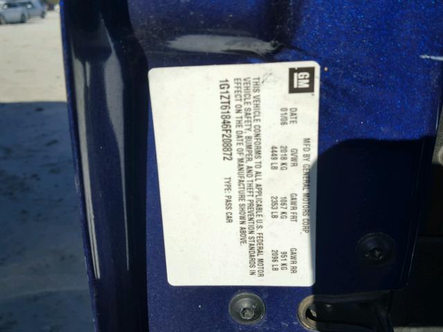 1G1ZT61846F208872 - 2006 CHEVROLET MALIBU MAX 紫色 照片 10