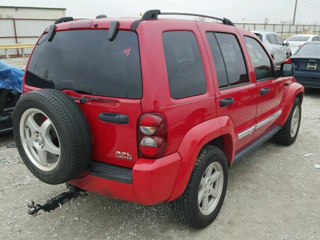 1J4GK58K55W535495 - 2005 JEEP LIBERTY LI RED photo 4