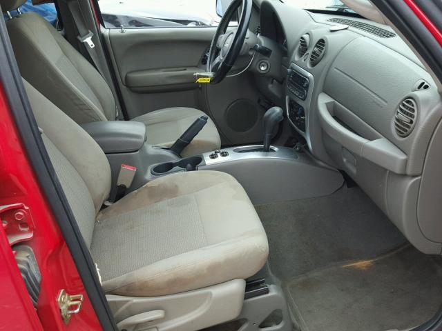 1J4GK58K55W535495 - 2005 JEEP LIBERTY LI RED photo 5