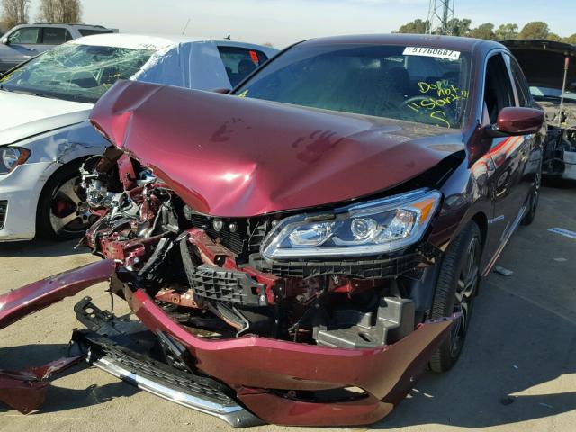 1HGCR2F54HA308314 - 2017 HONDA ACCORD SPO BURGUNDY photo 2