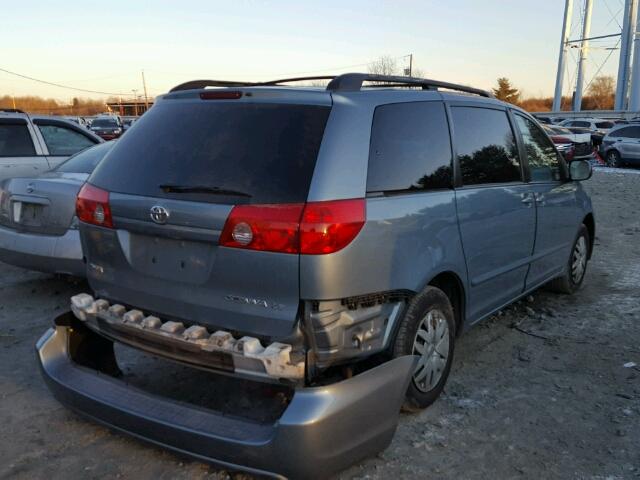 5TDZK23C58S109890 - 2008 TOYOTA SIENNA CE BLUE photo 4